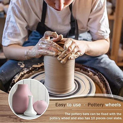 15 Pcs Bat for Pottery Wheel Adapter with Removable Inserts Pottery Bats for Throwing with 12'' Round Outer and 7'' Square Inner with Pins for Potters Clay(Dark Brown) - color: Dark Brown