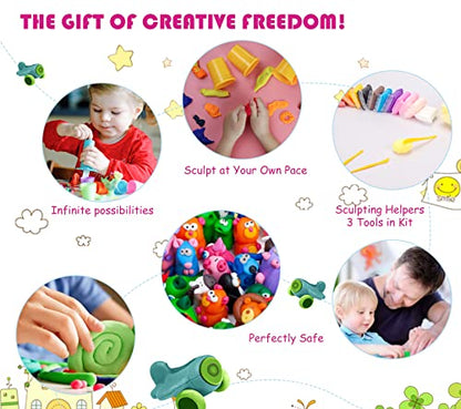 Ecurfu Air Dry Clay 36 Colors, DIY Modeling Clay with Tools, Toy Gifts for Kids - size: 36 Pcs