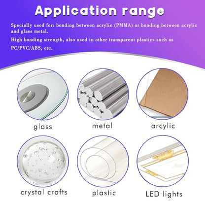 EDSRDXS 10ml UV Welding Resin Bonding Glue Kit with 3W UV Light | Bonds glass, metal & plastics. Clear weld for home repairs. Thin tube for precise drops.