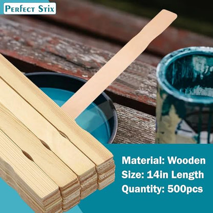 14" Wooden Paint Paddles - Mixing Sticks -Epoxy Stirrers- Pack of 500ct - size: 14"-Pack of 500ct