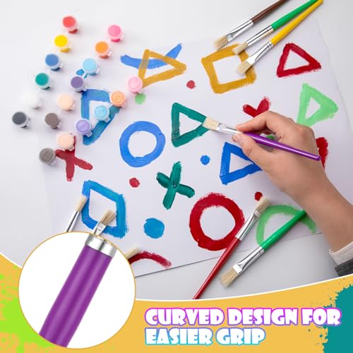 YGAOHF Kids Paint Brush Set, 10 Pcs Round and Flat, Easy Hold and Clean Toddler & Preschool Brushes for Acrylic, Oil, Watercolor, Washable Paint - color: 10pcs