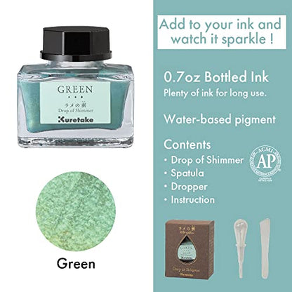 Kuretake ECF163-040 Ink - Cafe Glitter Base Green - color: Green