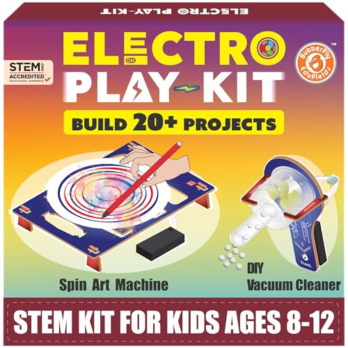 Butterfly EduFields STEM Kit for Kids Ages 8-10-13 | Build 20+ Motor Machines & DIY Engineering Projects | Educational Science Kit for Boys & Girls | Fun STEM Toys for Ages 8-10 | Robotics Learning - style: Electro Play Kit