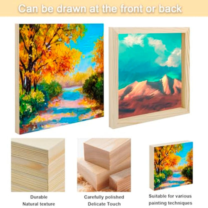 Unfinished Wood Panels, 10 x 10 Inch Wood Canvas Boards, 5 Pcs Wooden Canvas Panels Boards for Crafts Painting Canvas DIY Art Projects Pouring Arts Use with Oils Acrylics - size: 10×10×0.8 Inch