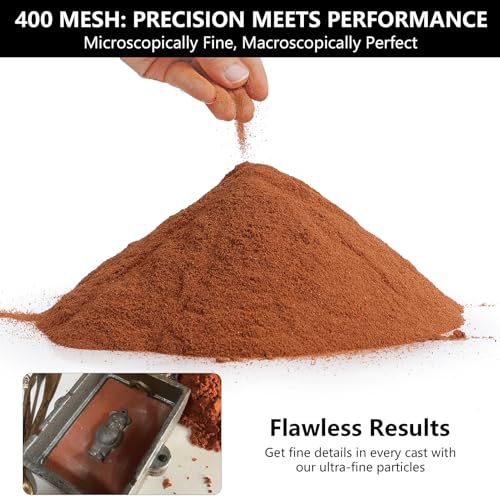 10lbs Premium Ultra-Fine 400 Mesh Oil-Free Casting Sand for Metal Jewelry Crafting - Exceptional Foundry Sand for Detailed Replicas in Silver, Copper, Bronze, and More - Reusable Molding Clay - color: Red - 10 Pounds
