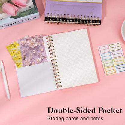 Yoment Graph Paper Notebook A5 Graphing Spiral Notebook 160 Pages Grid Paper Notebook Spiral Bound Pink Hardcover Spiral Journal 5x7 Grid Notebooks for Note Taking, Pink - color: Pink, style: A - Graph - A5