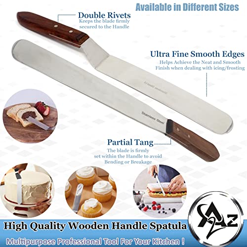 Wooden Handle Chef's Baking Spatula,Pastry Icing Spreader Knife,Stainless Steel,Grilling, Baking Cooking Kitchen Utensil, 12 Inch Blade