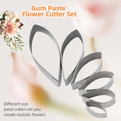 KALAIEN 6pcs/set Dahlia Sugar Flower Cutter Set Fondant Cake Sugarcraft Decorating Tools - color: Dahlia Cutter(6pcs)