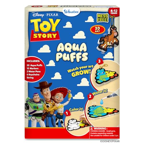 Skillmatics Disney•Pixar Toy Story Aqua Puffs - 3D Art Kit, Mess-Free Paint by Number Craft for Kids, DIY Color & Inflate Activity, Travel Toys & Gifts for Ages 4, 5, 6, 7, 8, 9, 10, 11, 12 - color: DisneyPixar Toy Story
