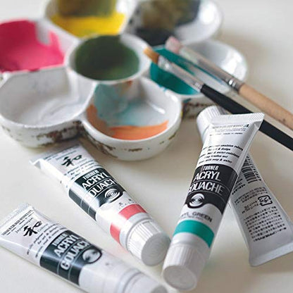 Turner Acrylic Paint Set Artist Acryl Gouache - Super Concentrated Vibrant Acrylics, Fast Drying, Velvety Matte Finish - [Set of 48 | 20 ml Tubes]