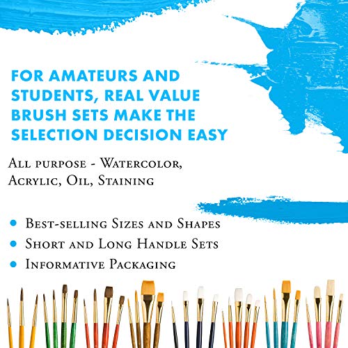 Princeton RealValue Brush Set, White Taklon, Pink Handle, 4 Piece, 1 Count - style: Set-9182