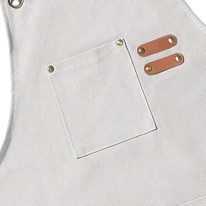 AFUN Aprons for Men Women with Large Pockets, 16-Ounce Cotton Canvas Cross Back Apron - color: Beige