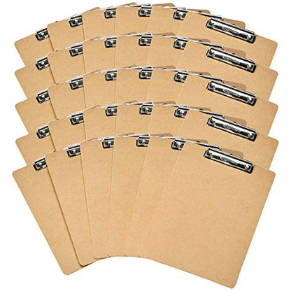 Amazon Basics Hardboard Office Clipboard, Letter Size, 9" x 12.5", Brown, 30-Pack - size: 30-Pack