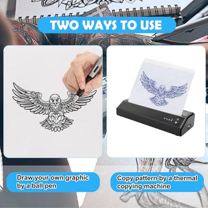 Tattoo Transfer Paper, 100 Sheets Tattoo Stencil Paper, Stencil Paper for Tattooing- A4 Sizes, Tattoo Stencil Kit, Carbon Tracing Pape,4 Layers Thermal Transfer Paper DIY Tattoo