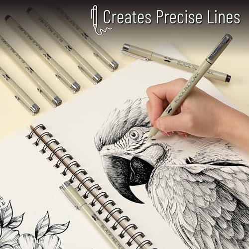 Mr. Pen- 0.2mm Micro Fine Point Pens, 8 Pack, Black Ink, Waterproof | Acid-Free, No-Smear Quick-Dry Fineliner Pens for Drawing, Sketching, Bible Journaling, Outlines & Everyday Writing - color: Black, size: 0.2mm, 8 Pack