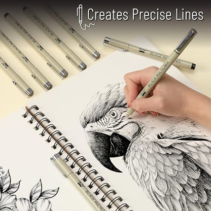 Mr. Pen- 0.2mm Micro Fine Point Pens, 8 Pack, Black Ink, Waterproof | Acid-Free, No-Smear Quick-Dry Fineliner Pens for Drawing, Sketching, Bible Journaling, Outlines & Everyday Writing - color: Black, size: 0.2mm, 8 Pack