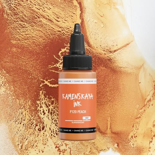 KAMENSKAYA Delaminating Alcohol Inks - Self-Splitting Alcohol Ink P-120 'Peach' - 1 fl oz (30 ml) - color: P-120 'Peach'
