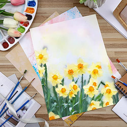 Spiareal 100 Sheets 9 x 12 Inch Watercolor Paper Bulk 140 Lb/300 GSM White Construction Paper Cold Press Blank Cotton Art Paint White Color Pad Artists Drawing Christmas Cards - size: 9 x 12 Inch