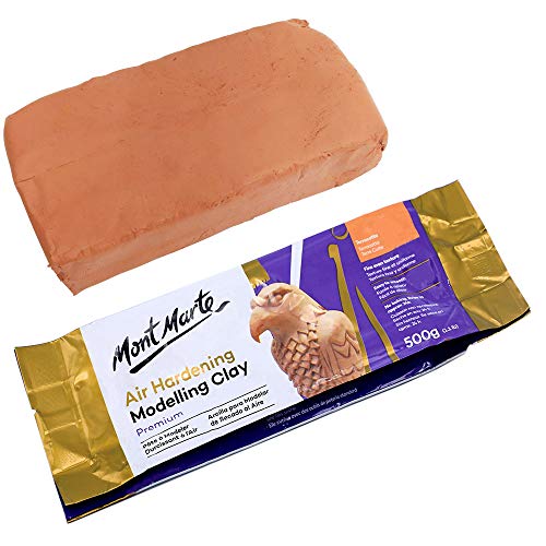 Mont Marte Premium Air Hardening Clay, Terracotta, 500g (1.1lb), No Baking Required - color: Terracotta
