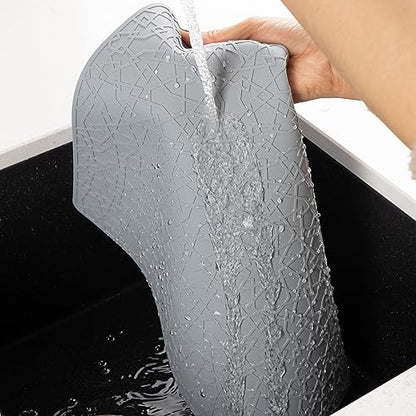 Modern Silicone Placemat Set of 2- Table Protector for Dining Room Table, Kitchen, Craft Mat- Non-Toxic, Anti-Slip, Dishwasher Safe, BPA Free, Heat Resistant - (Gray) - color: Gray