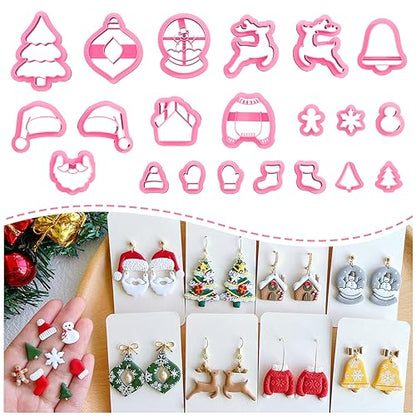 KEOKER Christmas Clay Cutters, Christmas Clay Cutters for Jewelry Making, 21 Shapes Christmas Clay Earrings Cutters, Christmas Polymer Clay Cutters (All) - color: ALL