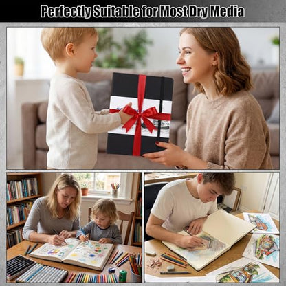Hardcover Sketch Book, 110lb/180GSM Sketchbook for Drawing Painting, 160 Pages/80 Sheets Sketch Pad, 8.5×11 in Drawing Book Art Supplies for Teens, Adults, Artists - size: 8.5×11 Inch (1 Pack)