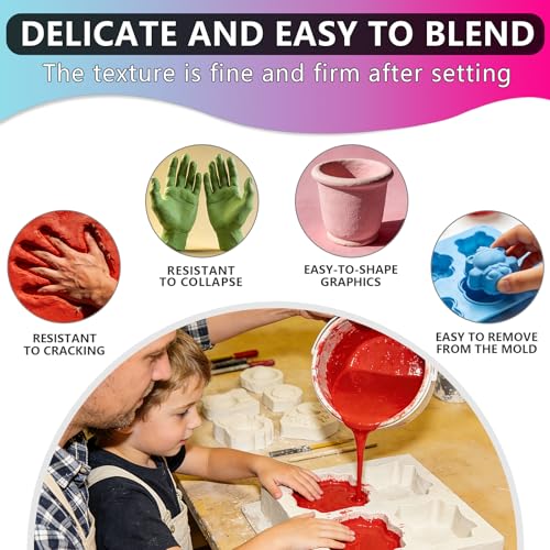 1 Pound Green Plaster - Plaster of Paris for Crafts Hand Mold Casting Kit Powder, Just Add Water - Gypsum Powder, Plaster Powder for Wedding, Mother's Day, Valentine's Day Gift (Green, 16 Ounces) - color: Green