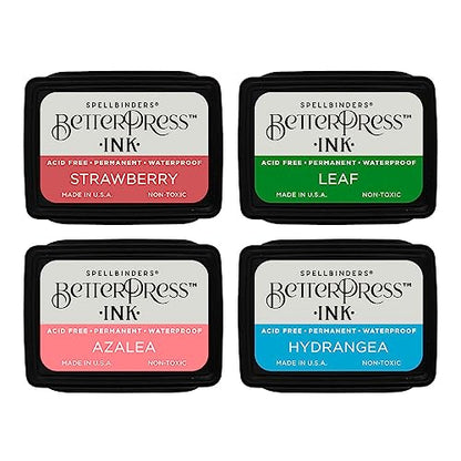 Spellbinders BetterPress Letterpress Ink Pad & Reinkers Bundle (Flower Garden) - color: Flower Garden