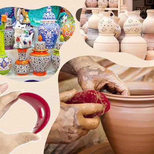 DIYOOHOMY Pottery Ribs for Pottery Tools and Clay Tools, Soft Silicone Ceramic Supplies Kit for Shapes Sculpting,Mud,Trimming,Throwing (2) - color: red-2