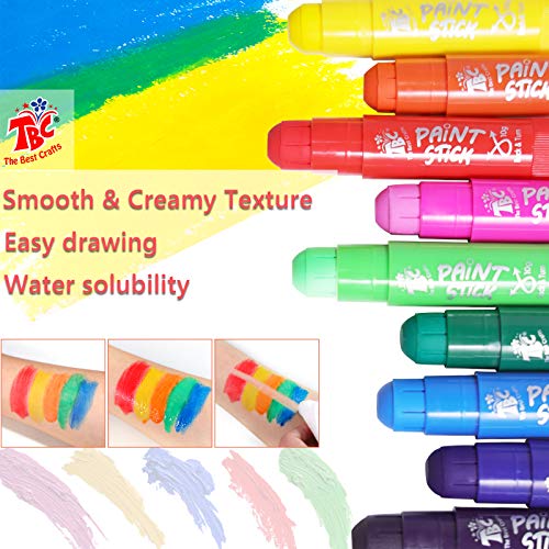 TBC The Best Crafts Paint Sticks for Kids Ages 2-8, 12 Classic Colors, Washable, Non-toxic, Tempera Paint Sticks for Crafts, Art Supplies, and Birthday Gifts - color: 12