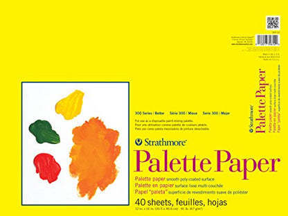 Strathmore Tape Bound Palette Paper Pad, 41 lb. Poly-Coated Paper, 12 X 16 inches, 40 Sheets (365-12) - size: 12x16
