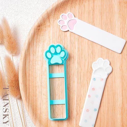 TAINSKY Bookmarks Polymer Clay Cutters, Bookmark Creator for Polymer Clay Jewelry, 5 Pcs Reading Clay Cutters for Making Earrings Jewerly