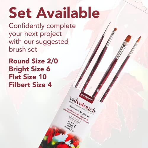 Princeton Velvetouch Artiste, Mixed-Media Brush for Acrylic, Watercolor & Oil, Series 3900 Long Handle Fan 4 (PB3900FN4)