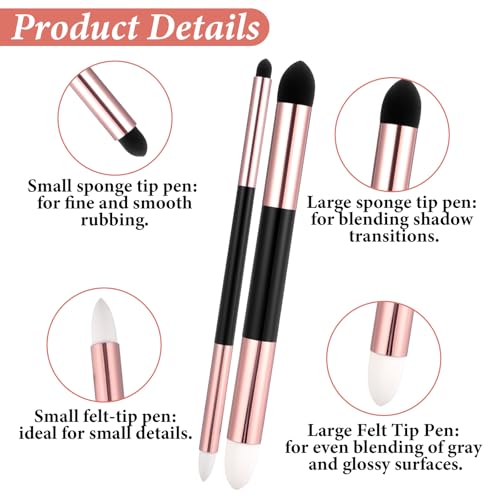 6 Pcs Oil Pastel Tools Artist Blending Sponge Pen Set Dual Tip Sketch Rubbing Sponge Brush Reusable and Washable Drawing Art Brush for Artist Highlight Shadow Sketch Drawing Blend