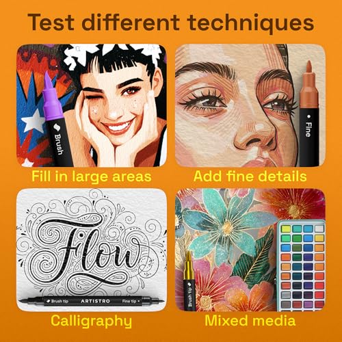 ARTISTRO 72 Acrylic Paint Markers - Paint Pens for Drawing - For Fabric, Rock, Glass, Wood, Molds - Arts & Crafts Gift for Adults, Teens, Kids, Classroom Must Haves & School Supplies