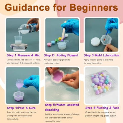 Taba Squishies Kit – 18oz 1:1 AB Liquid Silicone DIY Set with Paw, Cat, Cheese & Hamster Molds, Flocking Powder, Mixing Tools, Bubble-Free Texture – Make Your Own Squishies for Stress Relief & Fun