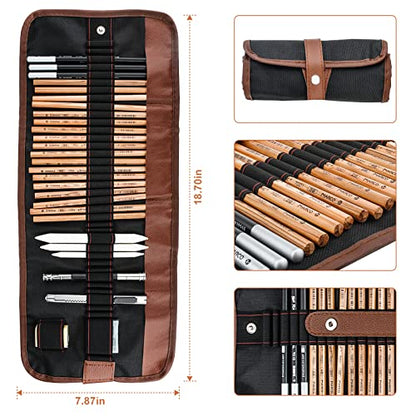 YunQiDeer Drawing Pencils, Art Supplies Sketch Pencils Kit for Kids Adults, Professional Charcoal Sketching Graphite Art Pencils Set