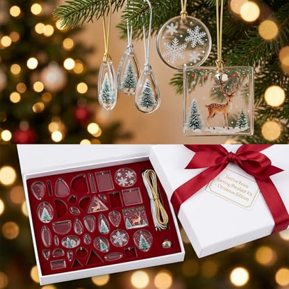 Reusable Resin Jewelry Molds, Silicone Molds for Epoxy Resin, Reusable Casting Tray with Hole, Resins Keychain Mold for DIY Jewelry, Pendant, Earring, Necklace, Bookmark, Keychain Making Kit