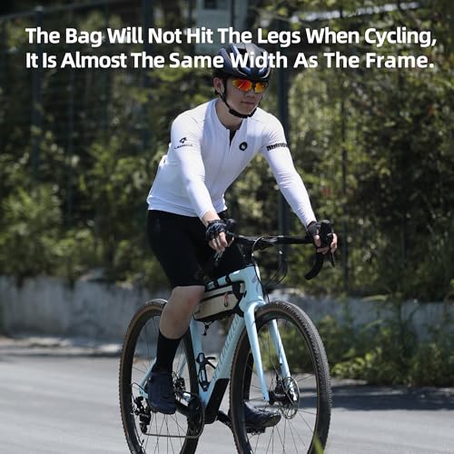 Rhinowalk Top Tube Bag - 2.1/2.7L Triangle Bag for Road & Gravel Bikes - color: Black, size: 2.7L