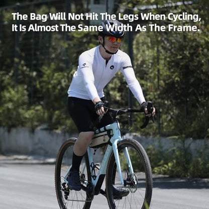 Rhinowalk Top Tube Bag - 2.1/2.7L Triangle Bag for Road & Gravel Bikes - color: Black, size: 2.1L
