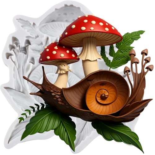 Mushroom Snail Polymer Clay Mold Snail Mushroom Silicone Molds for DIY Crafts Epoxy Resin Casting Air Dry Polymer Clay Plaster Jewelry Making - color: Style H