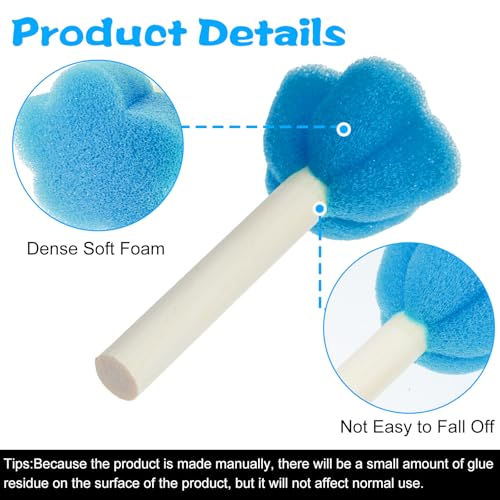 Nogeqi 20 Pcs Sponge Brushes for Painting, Round Flower Sponges Brush Set for Art Class Acrylic Painting, Foam Stencil Brush, Paint Tools for Kids Arts and Crafts(5 Style)