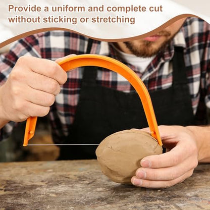 HARFINGTON 2pcs Clay Mud Cutting Wire 3.35" Wire Clay Cutter Pottery Slicer Cutting Tools Plastic Clay Sculpting Tools for Pottery Ceramic Sculpting Trimming