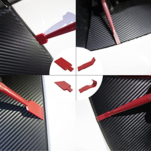 Vinyl Wrap Tool Kit Window Tint Kits for Automotive Vinyl Wrap, Window Film Installation, Include 7PCS Tinting Squeegee, Felt Squeegee, Vinyl Wrap Gloves, Cleaning Cloth and Snap-Off Utility Knife - color: Red