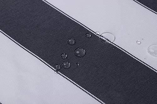 Stripe Canvas Awning Fabric Waterproof Outdoor Fabric 60" Black/White (1 Yard) - color: Black-white