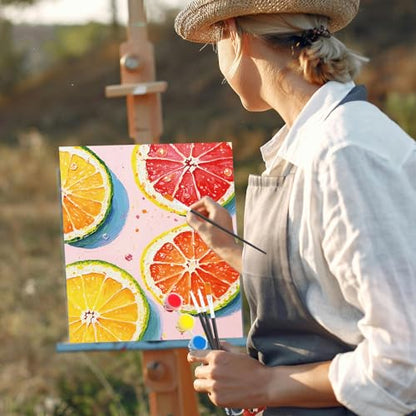 6 Pack Pre Drawn Canvas for Painting Pre Printed Canvas Kit 8 x 10 Inch Stretched Cotton Paint and Sip Set for Adults Couple Party Graduation Summer Date Night(Colorful Fruit) - style: Colorful Fruit