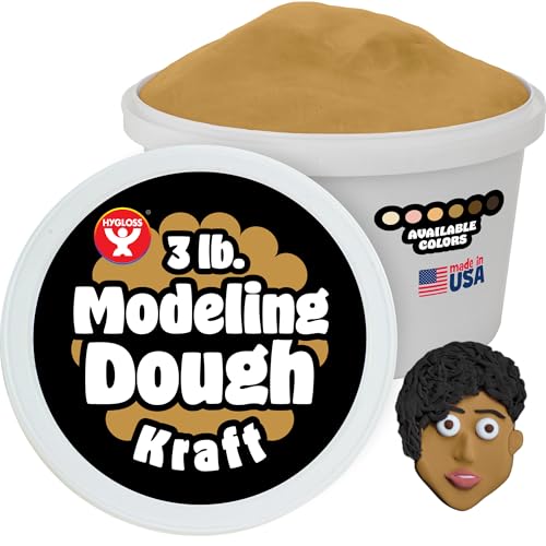 Hygloss Play Modeling Dough for Kids – Multicultural Skin Tones – Safe & Non-Toxic Sensory Dough for Arts & Crafts – Play Clay for Toddler Activities, Preschool Classroom Must-Haves (3 lb, Kraft) - color: Kraft, size: 3-Pound