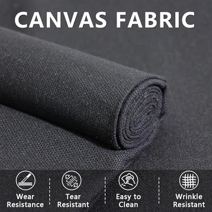 Canvas Fabric, 60" Wide Medium Weight 8 oz Duck Fabric for Quilting, Sewing, Crafts, Painting, Drop Cloths (Black) - color: Black, size: 60''x40''