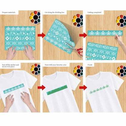 2 Sheets Positive Words Borders Silkscreen Stencil, Reusable Self-Adhesive Silk Screen Printing Inspirational Mesh Transfers Stencil for Wall Border Wood Fabric Home Craft Decor - style: Inspirational Words