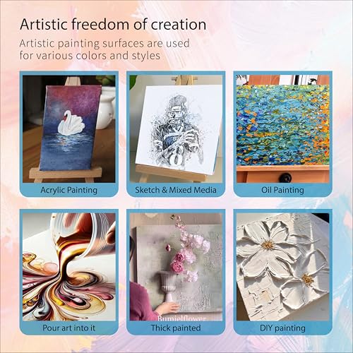 Bianyo 8x10 Inch Canvas Panels for Painting – 12 Pack, 100% Cotton, Triple Primed & Acid-Free, Art Boards for Acrylic & Oil Paints, Perfect for Artists, Kids & Beginners